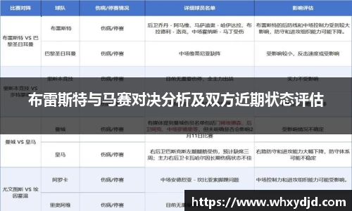 布雷斯特与马赛对决分析及双方近期状态评估